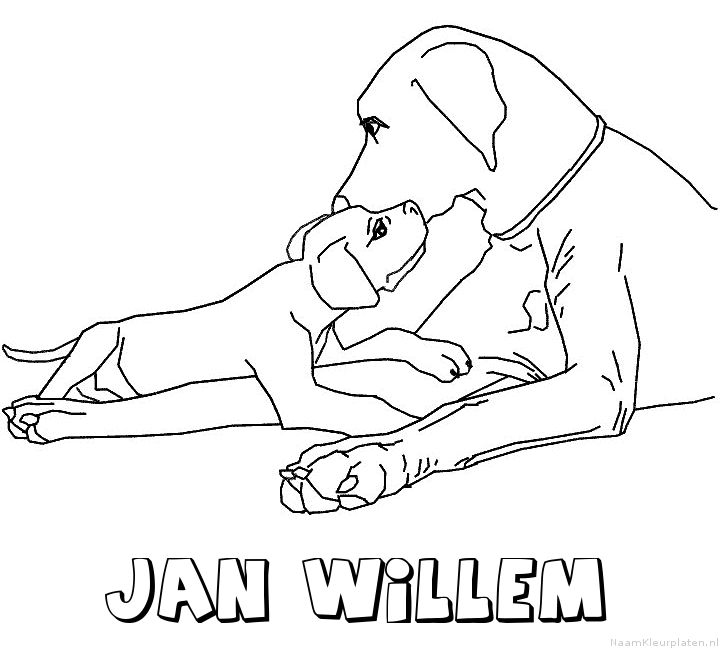 Jan willem hond puppy kleurplaat